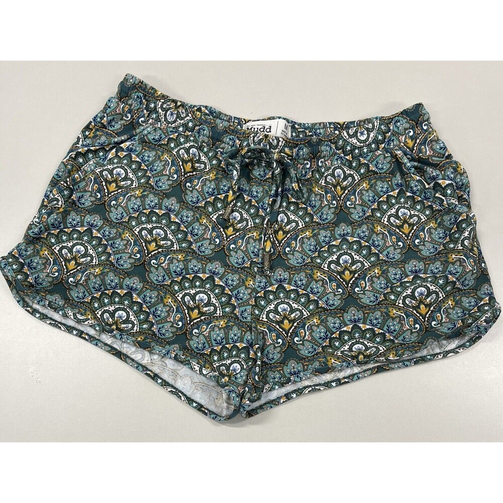 Women's Mudd Boho Paisley Shorts With Pockets, Elastic Waist, Medium